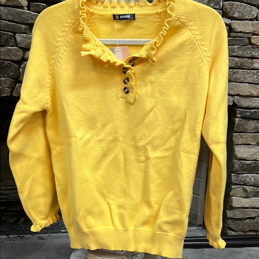 Yellow Ruffled Sweater